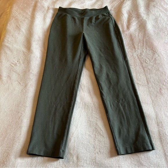 Eileen Fisher taupe textured stretch crepe pull on ankle pants size PP (SP) - Picture 2 of 9